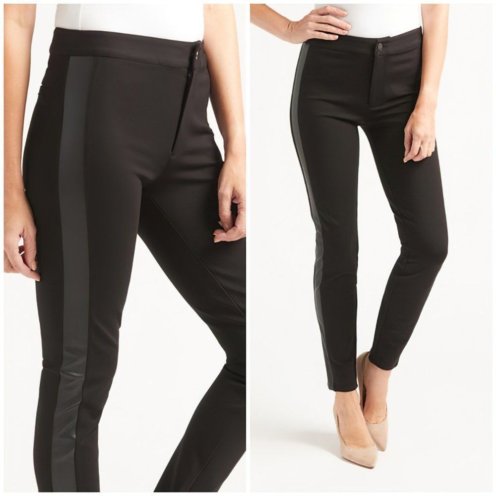 Paige Women's Slim Fit Karlee Transcend Knit Mid Rise Skinny Pants Black